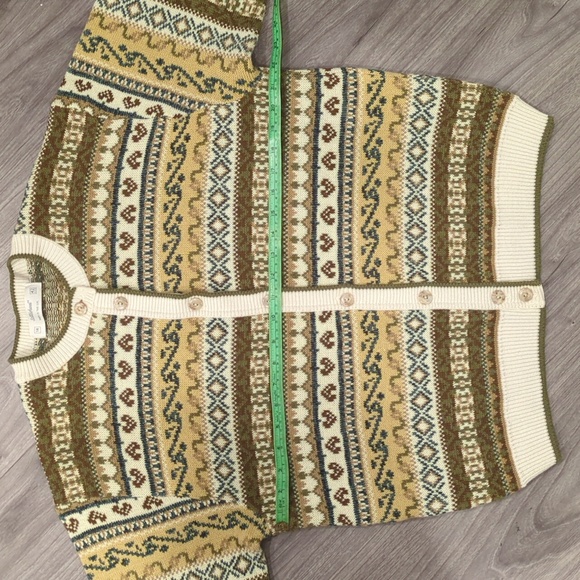 Vintage 90s St. Michael Women's Fair Isle Cardigan UK size 14 - Picture 3 of 8